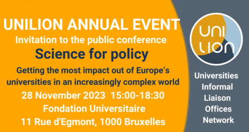 UnILiON Annual Event – Science for policy, getting the most impact out of Europe’s universities in an increasingly complex world