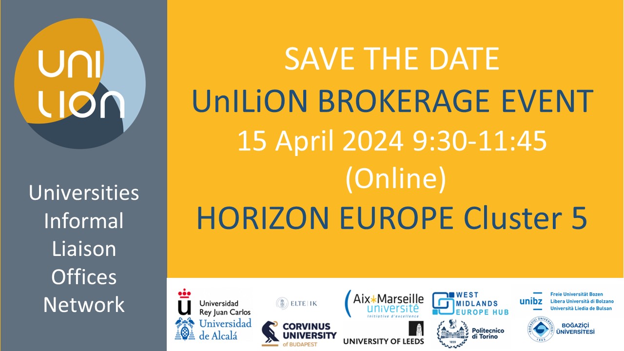 UnILiON Brokerage Event under the Climate, Energy and Mobility Calls on Cluster 5 Calls