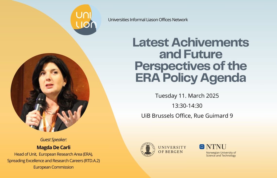 UnILiON Open talk: Latest achievements and future perspectives of the ERA Policy Agenda